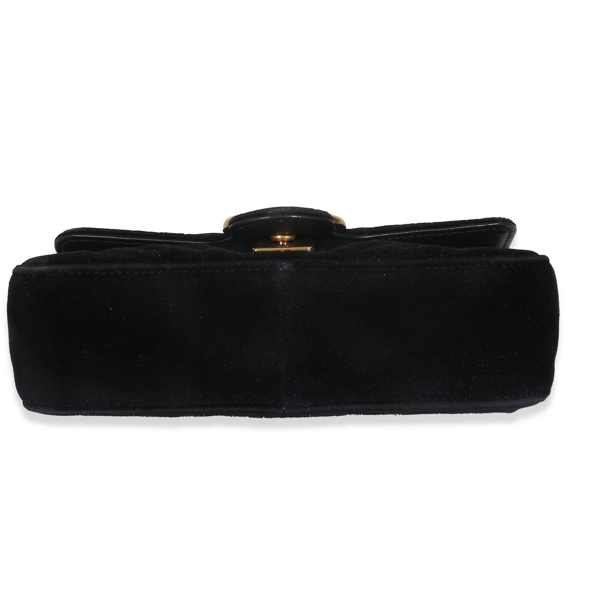 Black Velvet Matelasse Mini GG Marmont Shoulder Bag