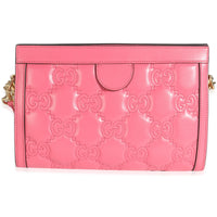 Natural Rhodamine Pink Calfskin GG Matelasse Small Slim Chain Shoulder Bag