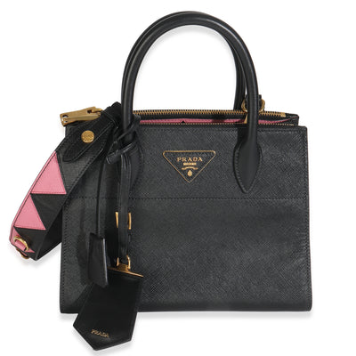 Black Saffiano City Calfskin Greche Paradigme Bag