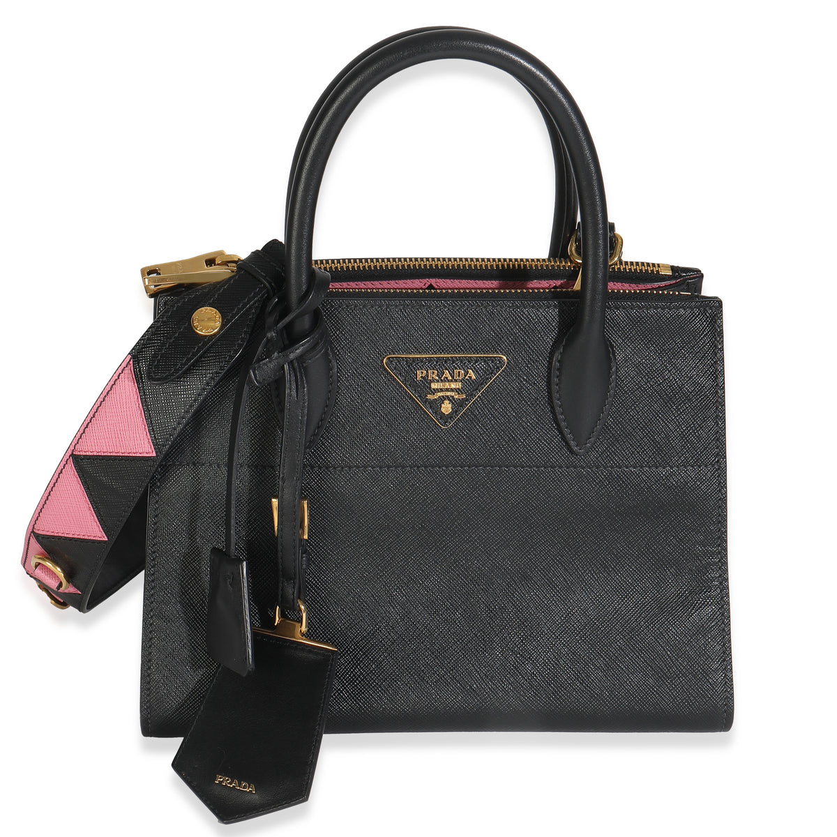 Black Saffiano City Calfskin Greche Paradigme Bag