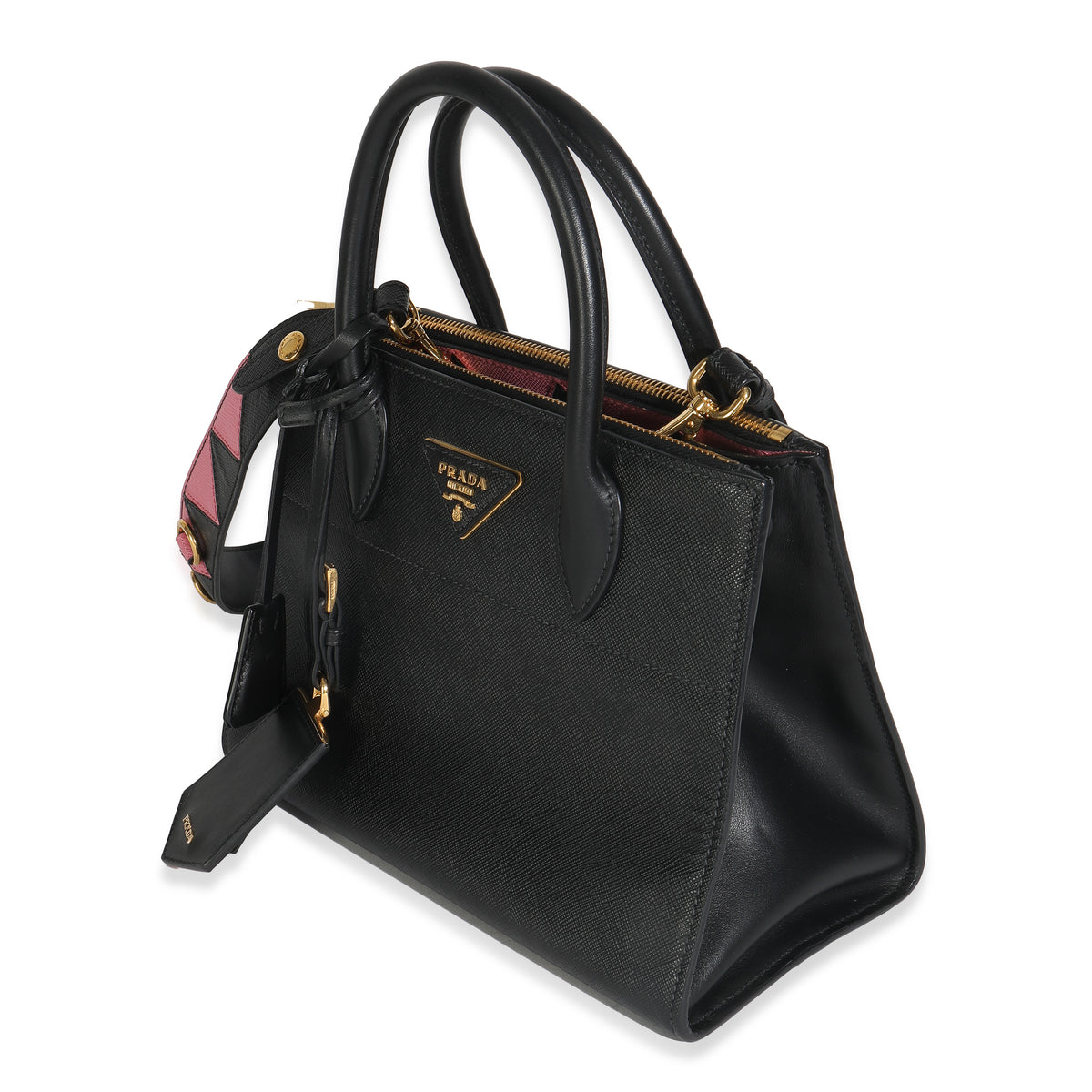 Black Saffiano City Calfskin Greche Paradigme Bag