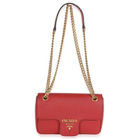 Red Saffiano Pattina Flap Bag
