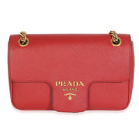 Red Saffiano Pattina Flap Bag