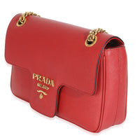 Red Saffiano Pattina Flap Bag