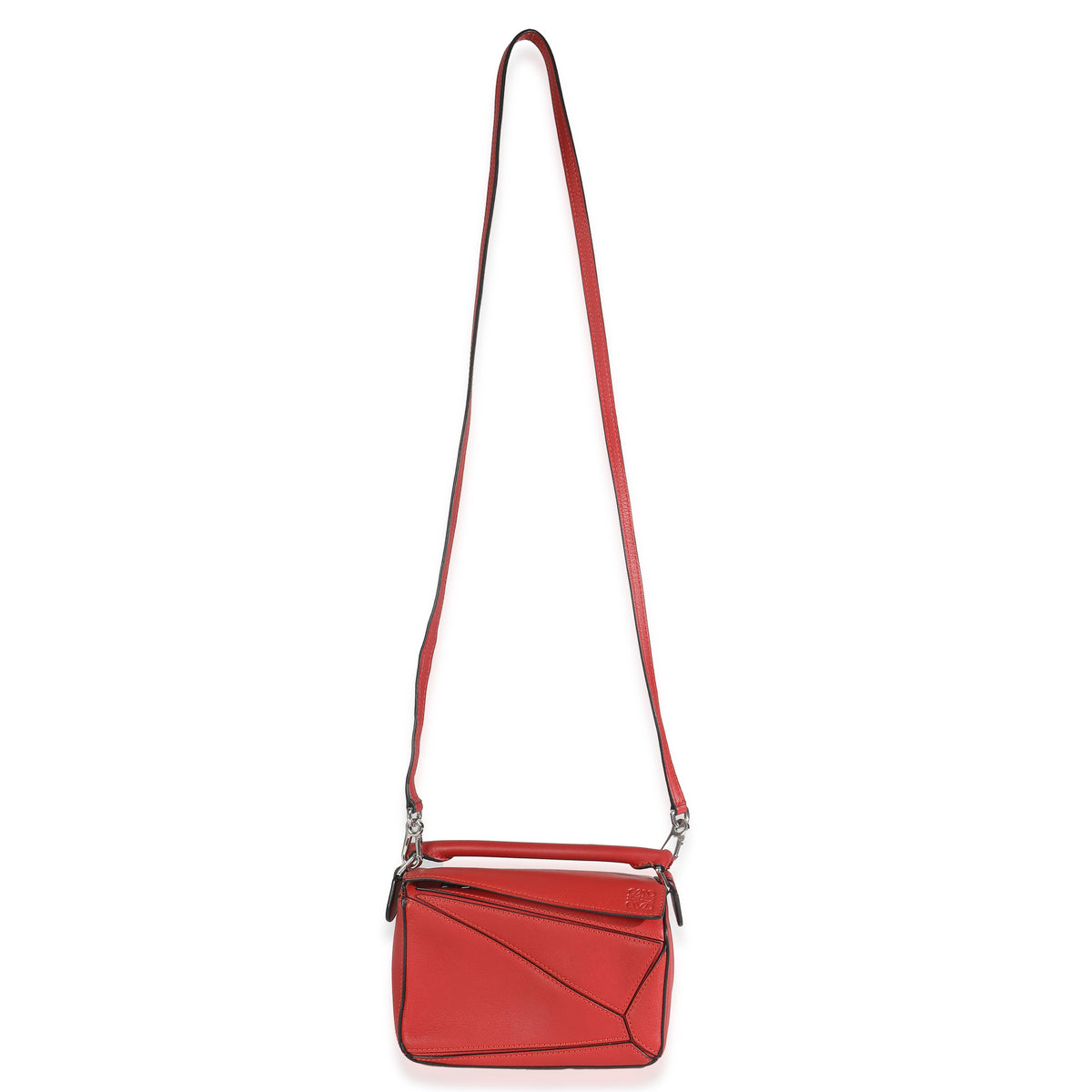 Scarlet Calfskin Mini Puzzle Bag