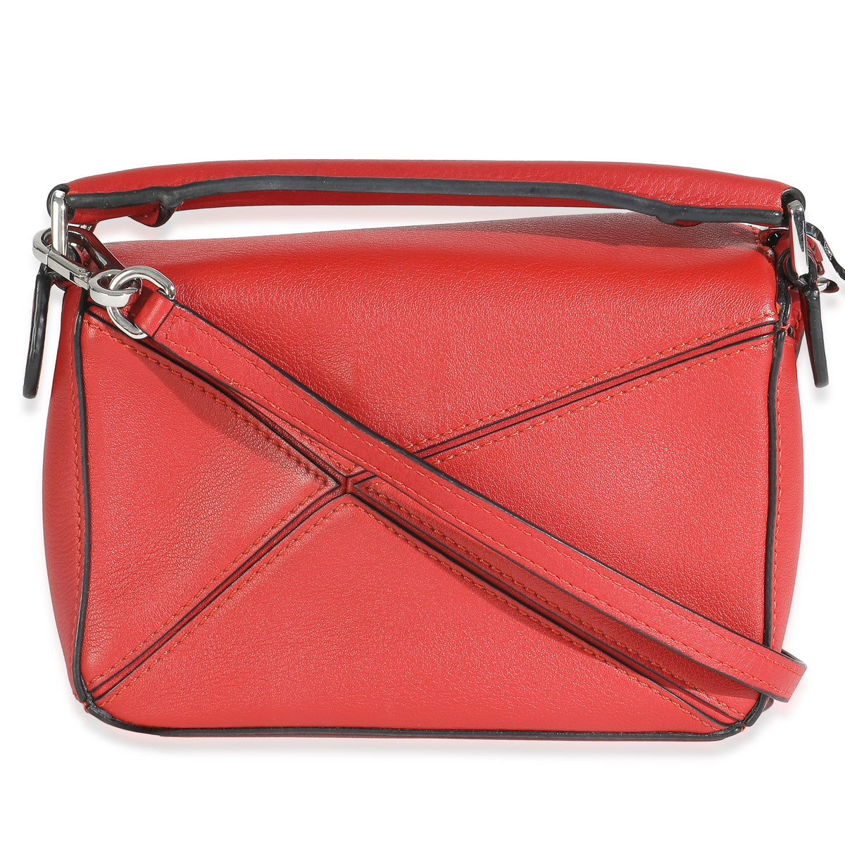 Scarlet Calfskin Mini Puzzle Bag