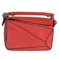 Scarlet Calfskin Mini Puzzle Bag