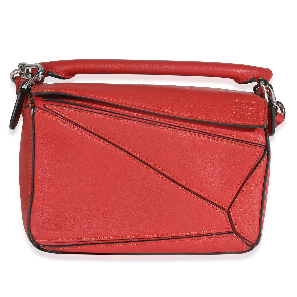 Scarlet Calfskin Mini Puzzle Bag