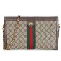 Beige GG Supreme Web Ophidia GG Small Shoulder Bag