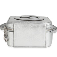 Gucci Silver Metallic Sakai Be Green Calfskin Diagonal Stitched Blondie Top Hand Handbag box