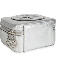 Gucci Silver Metallic Sakai Be Green Calfskin Diagonal Stitched Blondie Top Hand Handbag av