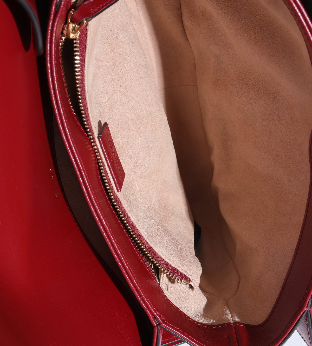 Cherry Red Beige GG Supreme Azalea Calfskin Horsebit 1955 Shoulder Bag