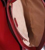 Cherry Red Beige GG Supreme Azalea Calfskin Horsebit 1955 Shoulder Bag