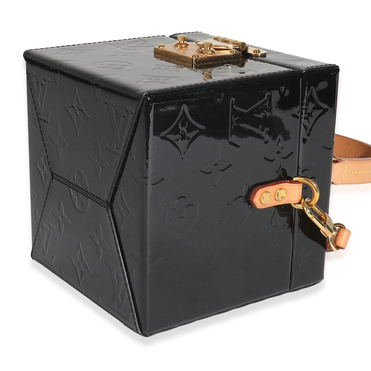 Louis Vuitton Black Monogram Vernis Bleecker Box Handbag box