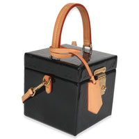 Louis Vuitton Black Monogram Vernis Bleecker Box Handbag pv