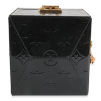 Louis Vuitton Black Monogram Vernis Bleecker Box Handbag stamp