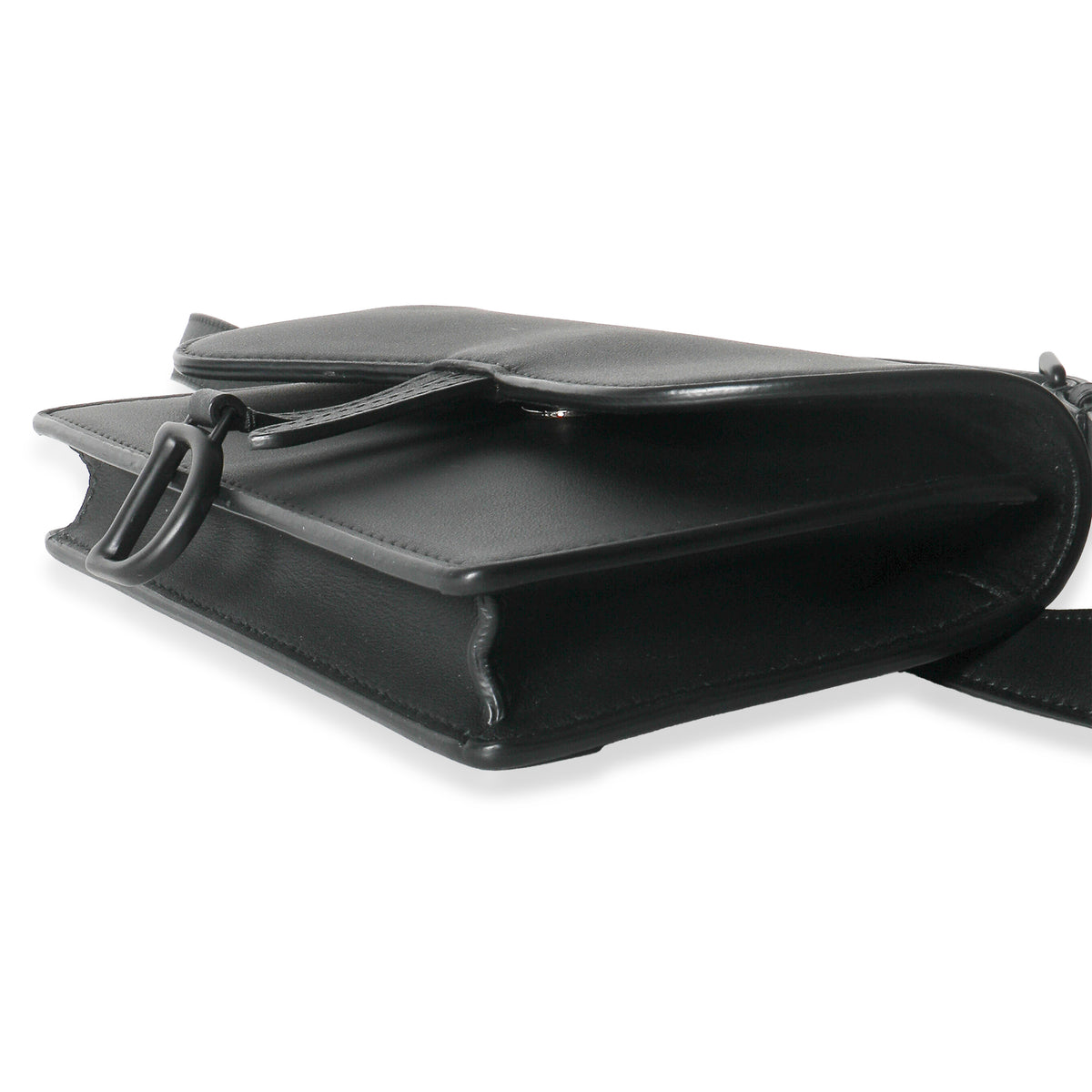 Black Ultra Matte Calfskin Saddle Belt Bag
