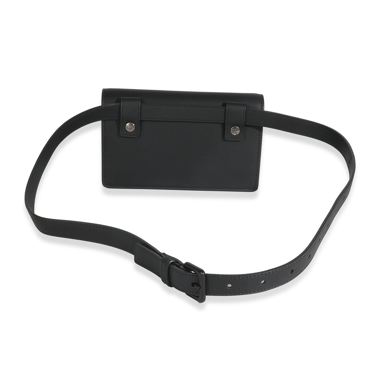 Black Ultra Matte Calfskin Saddle Belt Bag