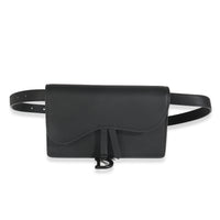 Black Ultra Matte Calfskin Saddle Belt Bag