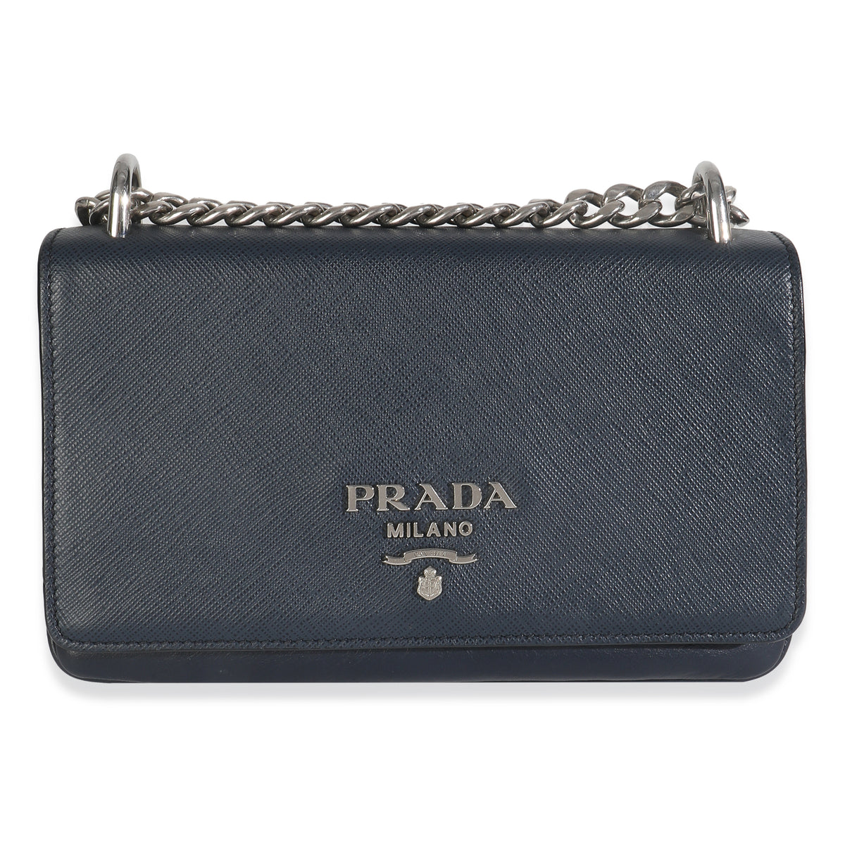 Prada Bluette Saffiano Chain Shoulder Bag Handbag fv