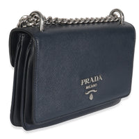 Prada Bluette Saffiano Chain Shoulder Bag Handbag pv