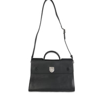 Black Grained Calfskin Large Diorever Flap Bag
