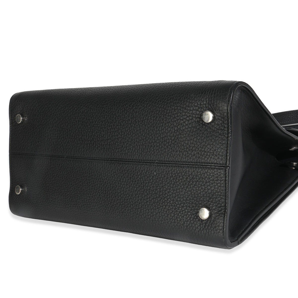 Black Grained Calfskin Large Diorever Flap Bag