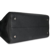 Black Grained Calfskin Large Diorever Flap Bag