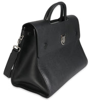 Black Grained Calfskin Large Diorever Flap Bag