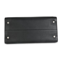 Black Grained Calfskin Large Diorever Flap Bag