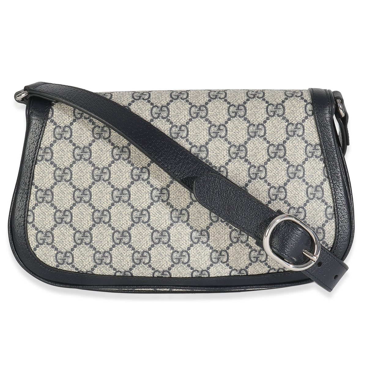 Gucci Beige Blue GG Supreme Canvas Blondie Shoulder Bag Handbag bv