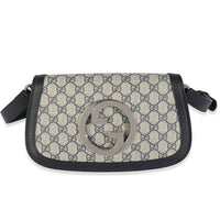 Gucci Beige Blue GG Supreme Canvas Blondie Shoulder Bag Handbag fv