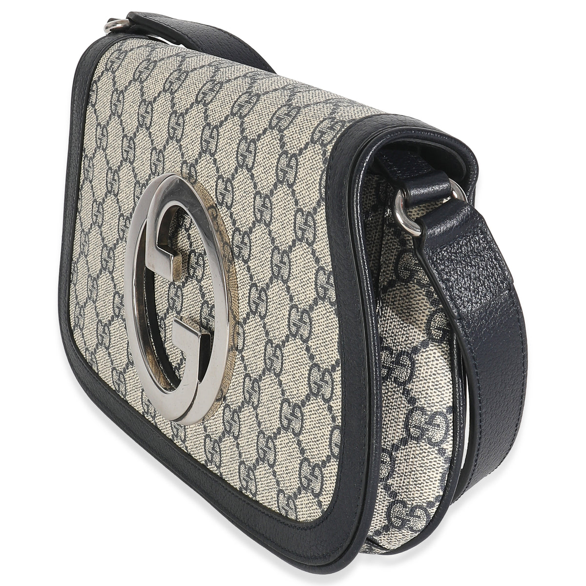 Gucci Beige Blue GG Supreme Canvas Blondie Shoulder Bag Handbag sv