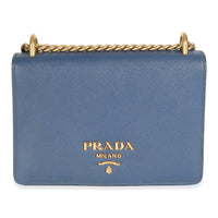 Prada Bluette Saffiano Lux Mini Chain Bag Handbag fv
