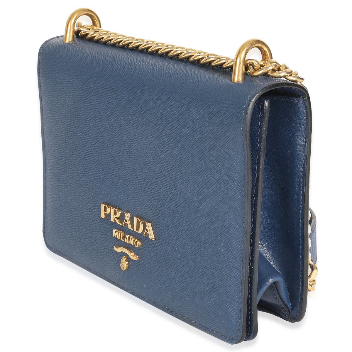 Prada Bluette Saffiano Lux Mini Chain Bag Handbag sv