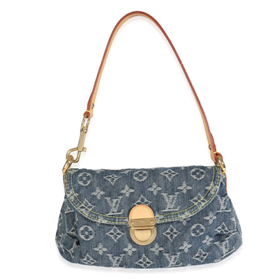 Blue Monogram Denim Mini Pleaty