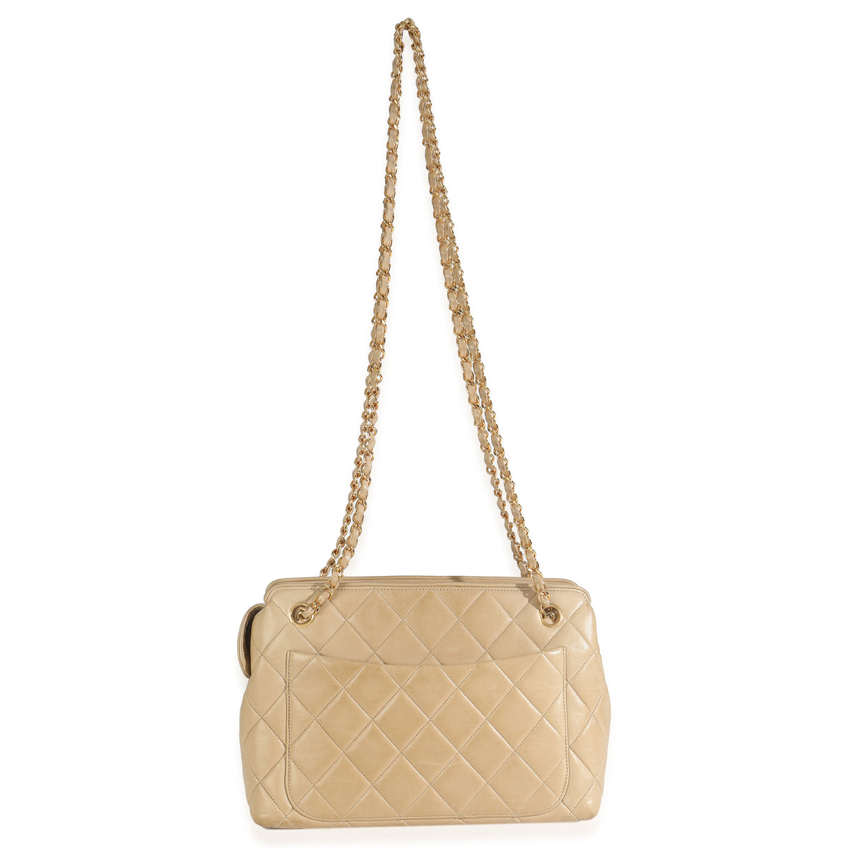 Vintage Beige Quilted Lambskin Camera Bag