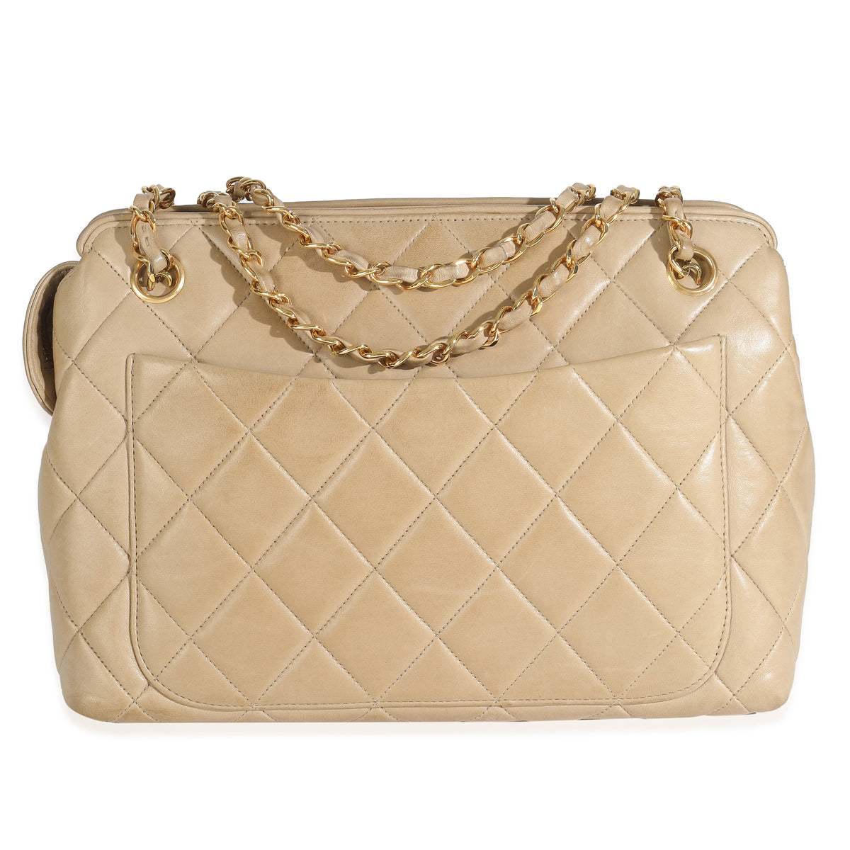 Vintage Beige Quilted Lambskin Camera Bag