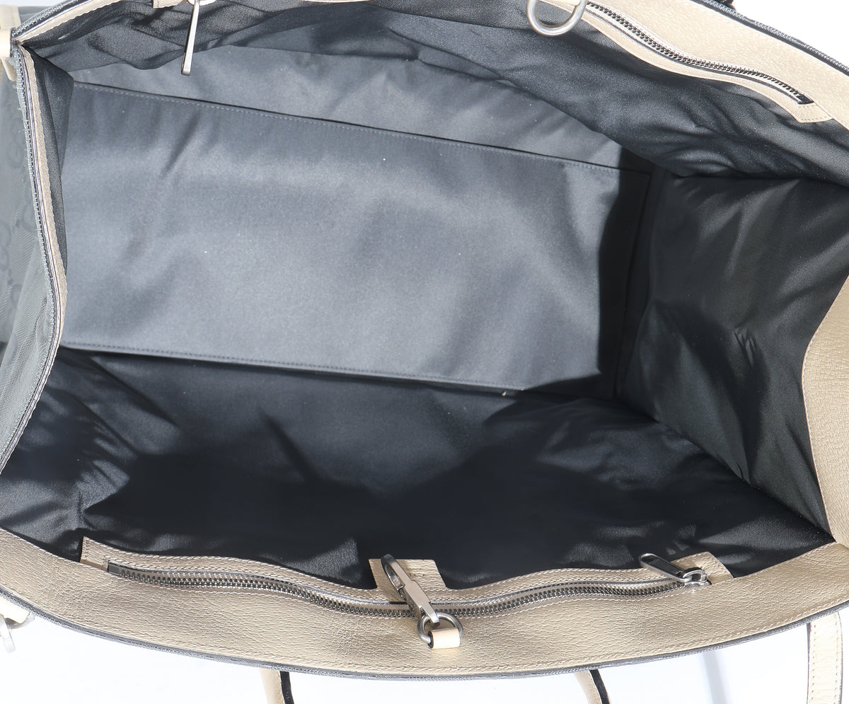 Graphite Grey Econyl Nylon Monogram Large Off The Grid Tote Bag