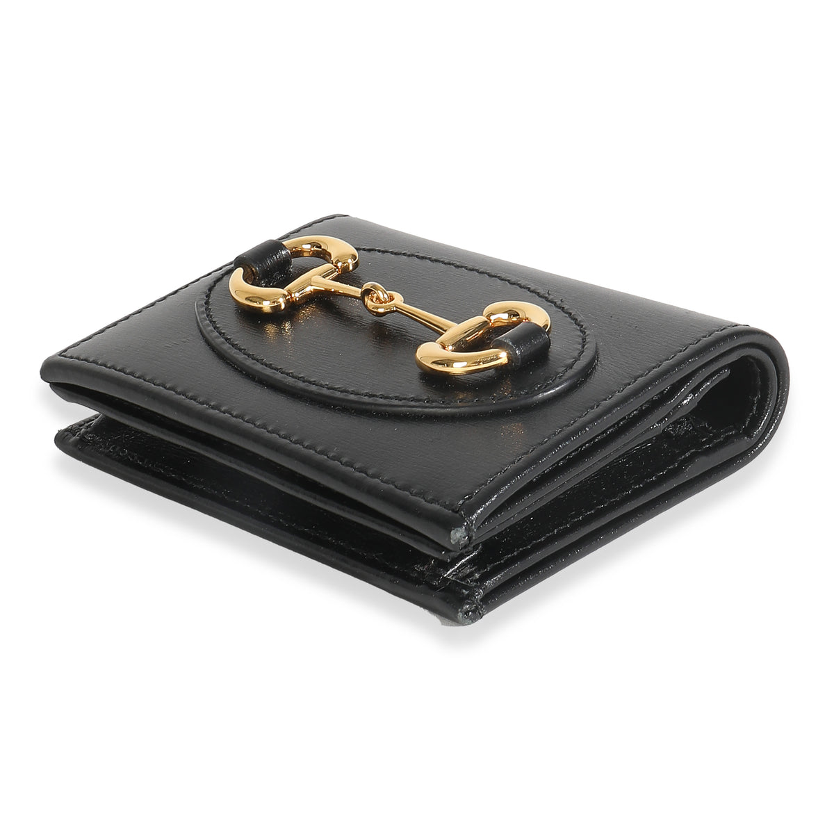 Black Calfskin Horsebit 1955 Card Case Wallet