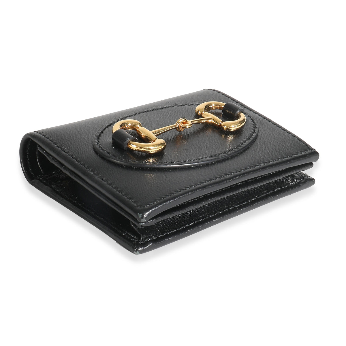 Black Calfskin Horsebit 1955 Card Case Wallet