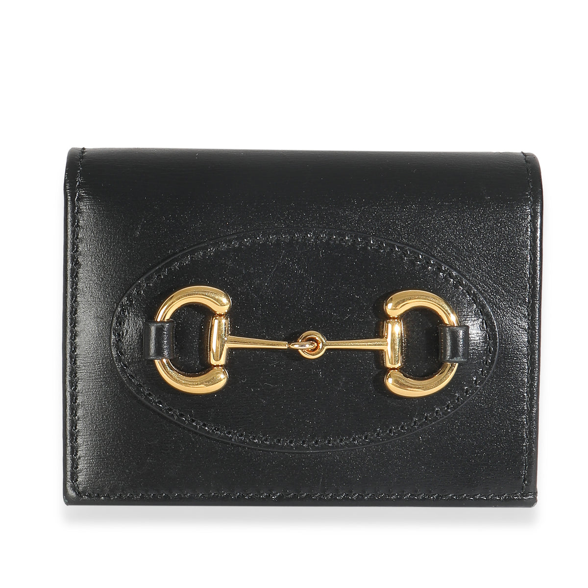 Black Calfskin Horsebit 1955 Card Case Wallet
