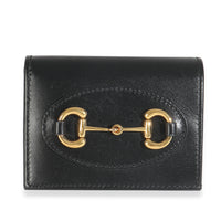 Black Calfskin Horsebit 1955 Card Case Wallet