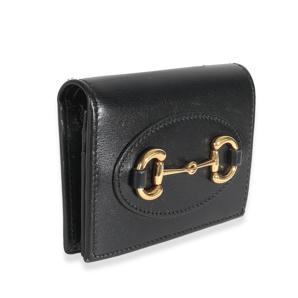 Black Calfskin Horsebit 1955 Card Case Wallet