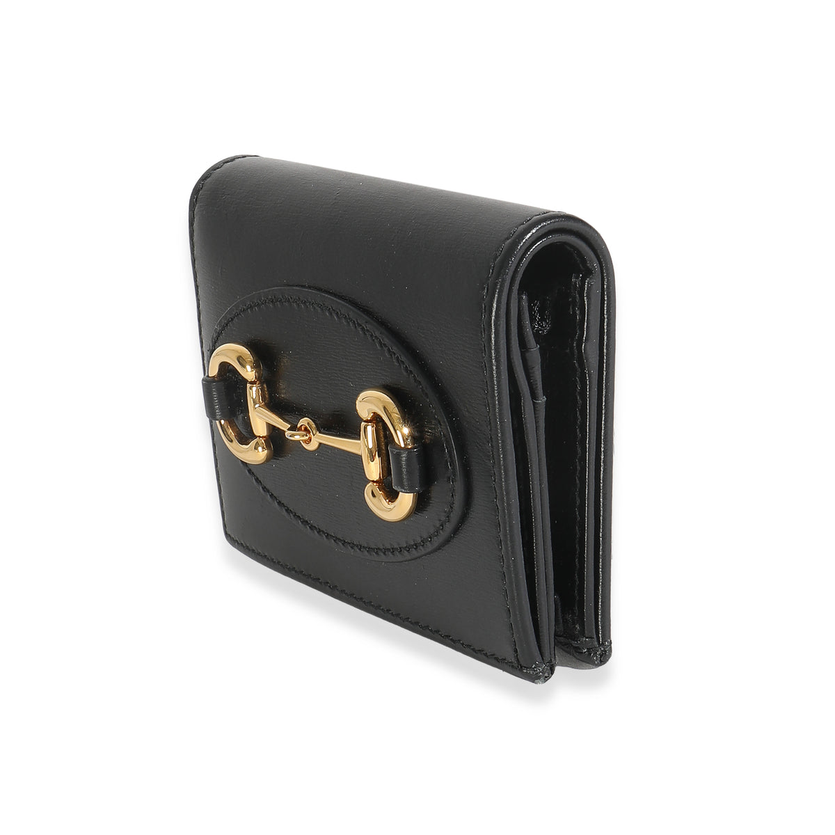 Black Calfskin Horsebit 1955 Card Case Wallet