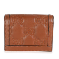 Brown Calfskin Matelasse GG Card Case Wallet