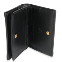 Black Calfskin Matelasse GG Card Case Wallet