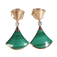 Rose Gold Malachite and Diamond Divas Dream Earrings