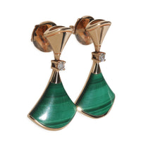 Rose Gold Malachite and Diamond Divas Dream Earrings