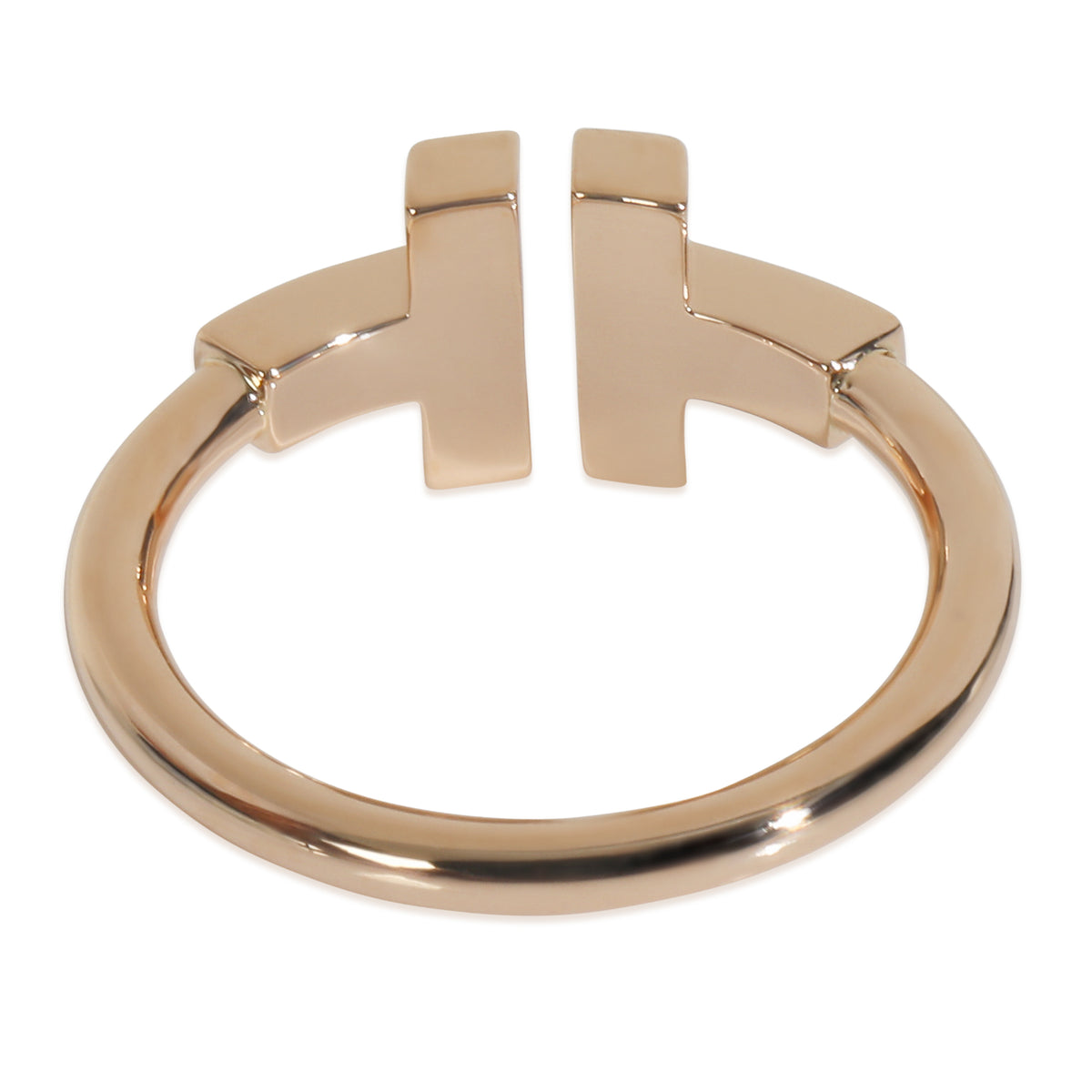 Rose Gold Mother Of Pearl and Diamond Tiffany T Wire Ring